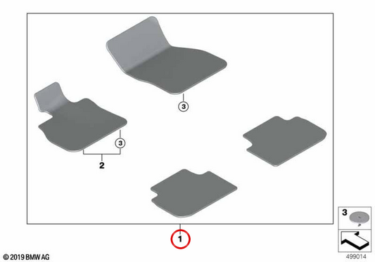 **Conjunto de tapetes BMW originais para BMW F40, F44 - OEM 51477462784**