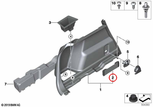 Correa de sujeción para BMW F45, F46, F48, F49 (OEM 51477463658). Original BMW