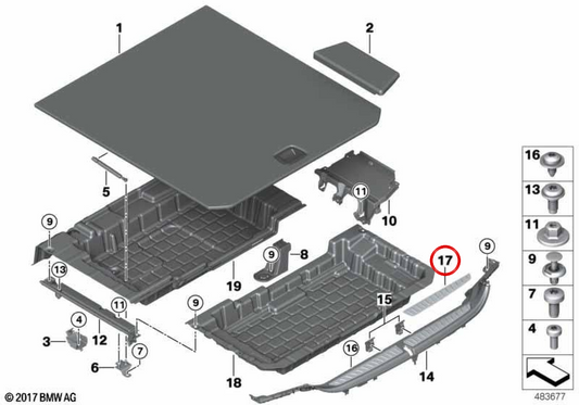 Einleger Right OEM 51477478854 für BMW G32. Original BMW.