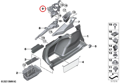 OEM 51477489861 left front coating support for BMW G26. Original BMW.