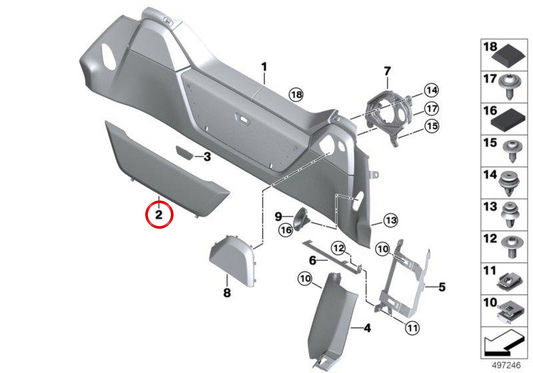 Compartiment pliant pour le tronc OEM 51477497332 pour BMW IX (I15). BMW d'origine.