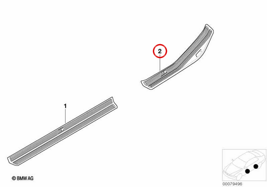 Embells Entrée arrière gauche OEM 51477891987 pour BMW E46. BMW d'origine.