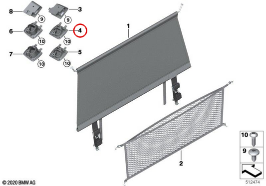 OM 51477950487 Couverture du séparateur avant pour BMW G05. BMW d'origine.
