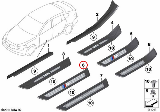 Entry Embellient M OEM 51478051472 for BMW F07. Original BMW.