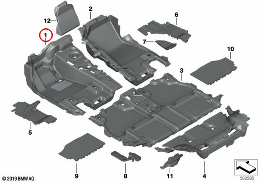 Lower Left Front Oem 51478072351 for BMW G07. Original BMW.