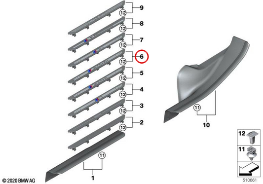 Vordereingangsverzerrer OEM 51478079723 für BMW G20, G21. Original BMW.
