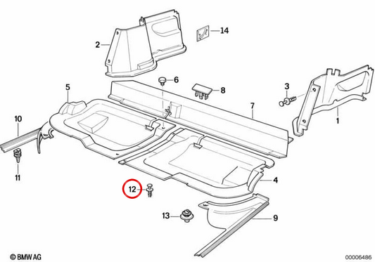 OEM 51478137818 pulsante di serraggio per BMW E34. BMW originale.
