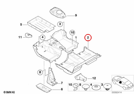 Guarnição inferior traseira OEM 51478213978 para BMW E46. BMW genuíno.