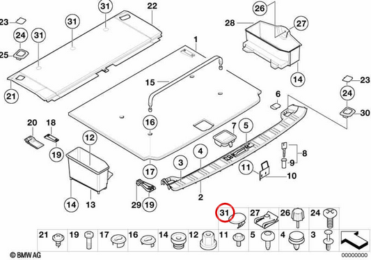 Evelolecedora Cover OEM 51478217295 per BMW E39, E60, E61. BMW originale.