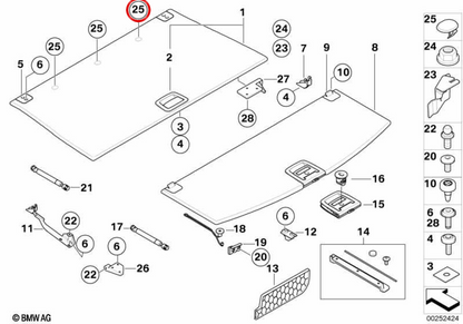 Evelolecedora Cover OEM 51478217298 für BMW E39, E60, E61. Original BMW.