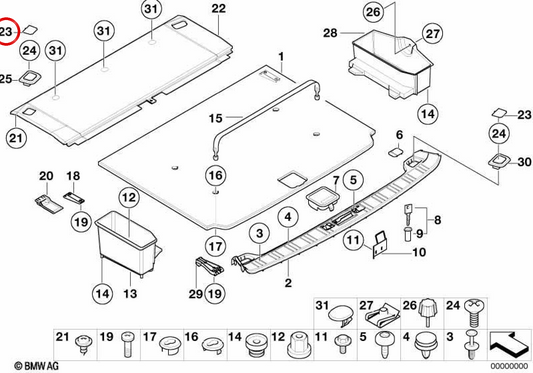 OEM Moor -Ankerabdeckung 51478217402 für BMW E39, E53. Original BMW.