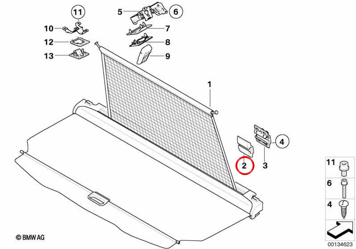 OEM 51478235624 Coperchio di supporto per la BMW E46, E61, E83, F25. BMW originale.