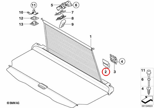 OEM 51478235624 Coperchio di supporto per la BMW E46, E61, E83, F25. BMW originale.