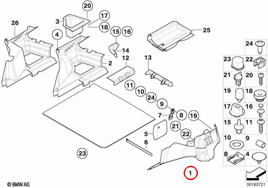 Panel embellecedor izquierdo OEM 51478399493 para BMW Serie 5 G30, G31. Original BMW.