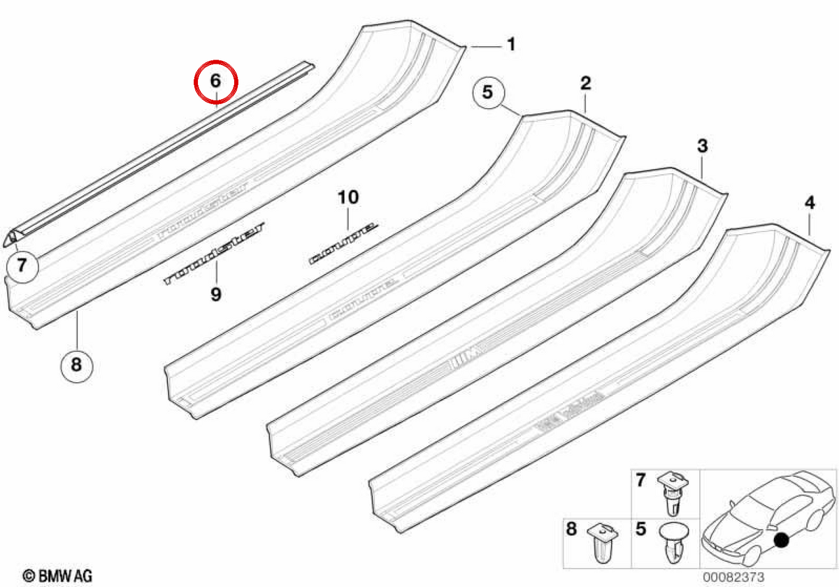 OM 51478399867 modanatura interna per BMW E36 e Z3. BMW originale.