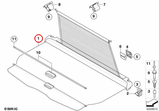 COUVERTURE RELABLE OEM 51479119691 pour BMW E61. BMW d'origine.