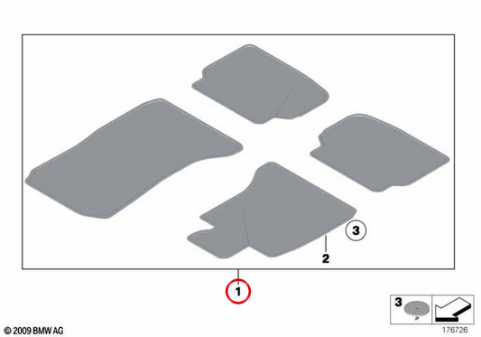 OEM 51479124741 Set di tappeti di velluto per BMW F01, F02. BMW originale.