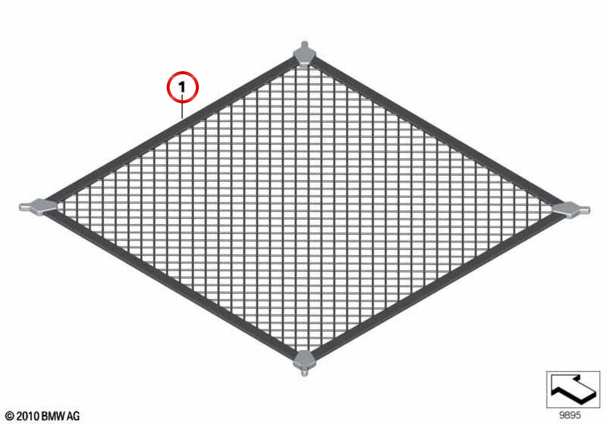 Red de suelo del maletero OEM 51479410838 para BMW Serie 1 F40, Serie 3 G20, Serie 5 G30, X1 F48, X3 G01, Z4 G29… y más. Original BMW.