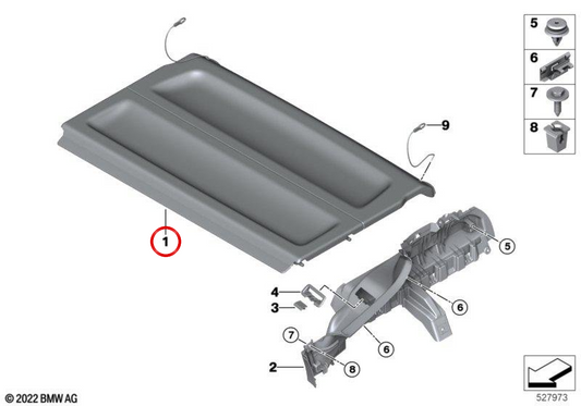 OEM -Organisationstablett 51479462028 für BMW X1 U11. Originaler BMW -Zubehör ideal für die Wartung geordneter Objekte im Fahrzeug. Original BMW.