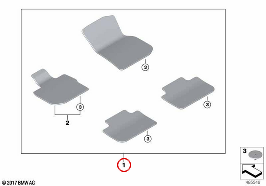 Original Teppichspiel OEM 51479483865 für BMW G06. Original BMW.