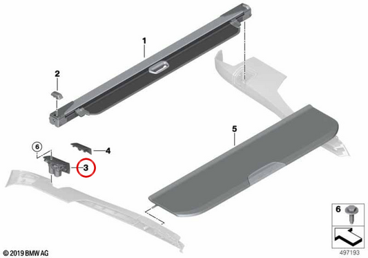 Couvercle de fixation du rouge droit OEM 51479493676 pour BMW G07. BMW d'origine.