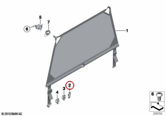 Tappo protettivo per foro rete separatore inferiore OEM 51479807233 per MINI Countryman R60 (2010-2016). MINI originale.
