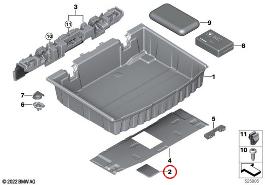 Piastra di impedenza OEM 51479873663 per BMW F70, U06, U11, U10, U25. BMW originale.