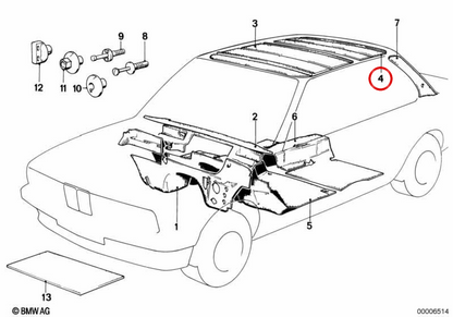 OEM 51481884264 Hinterdachisolierung für BMW E30. Original BMW.