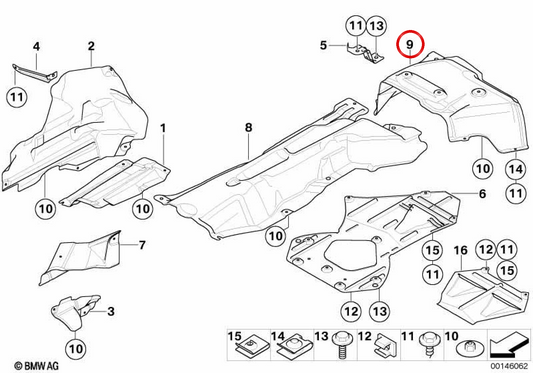 Thermischer Isolator für den hinteren Schalldämpfer OEM 51487012710 für BMW E85, E86. Original BMW.