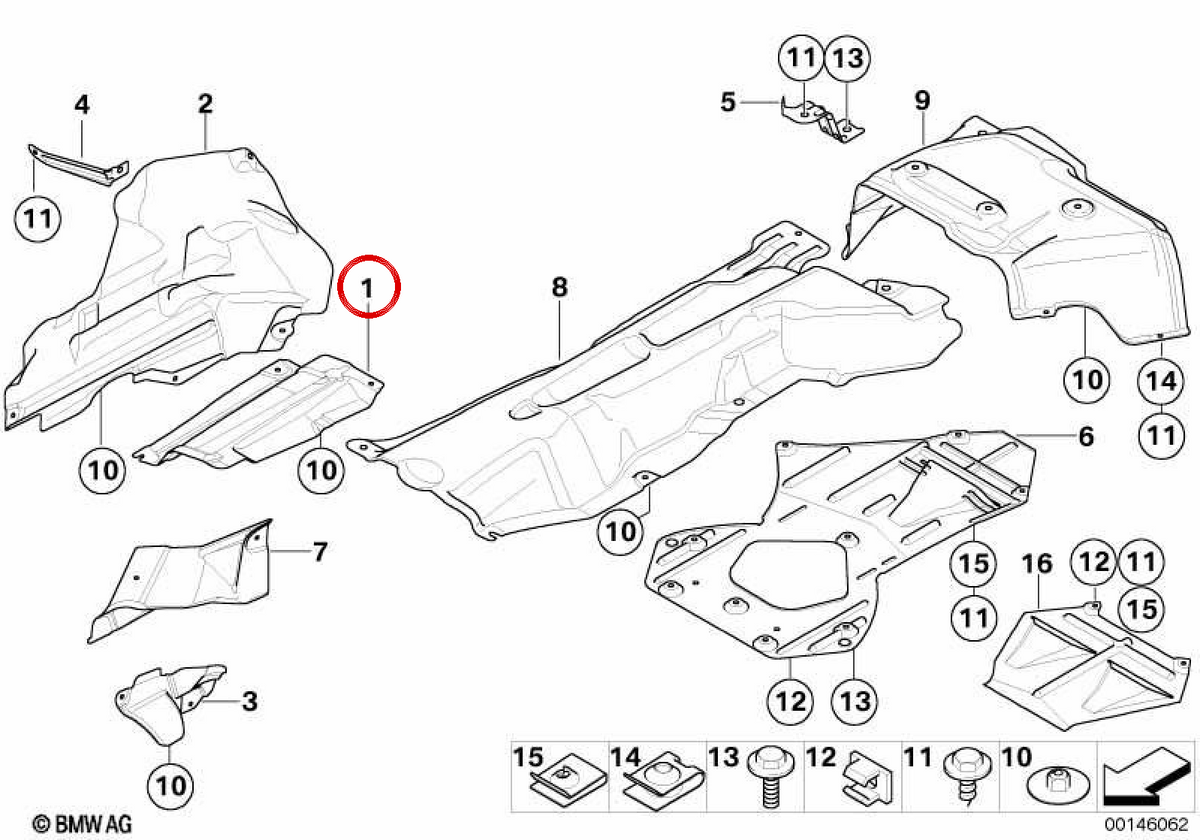 Isolamento termico anteriore destro 51487012712 per BMW E85, E86. BMW originale.