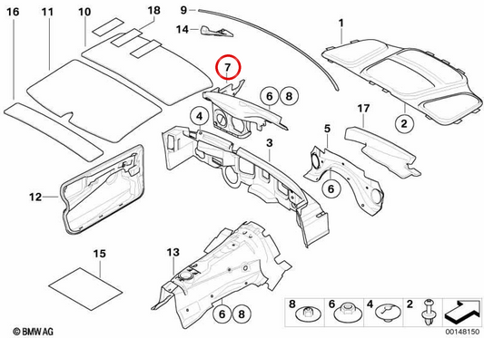 Isolation du moteur acoustique 51487049180 pour BMW E60, E61, E63, E64. BMW d'origine.