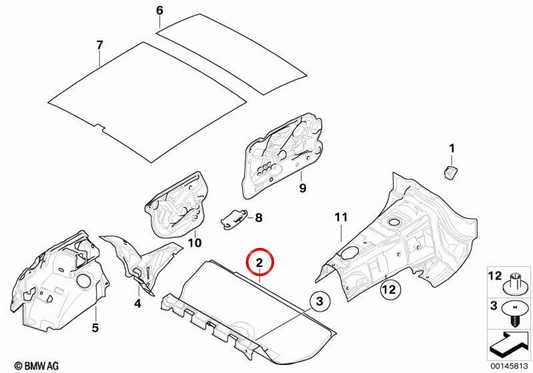 Akustische Isolierung OEM Heckboden 51487058127 für BMW E81, E82, E87. Original BMW.