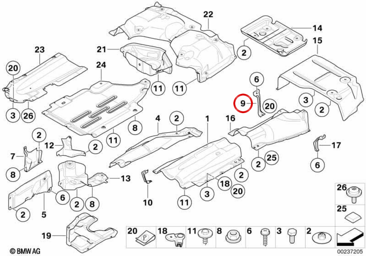 Supporto isolante termico OEM 51487137458 per BMW E90, E91, E92, E93, E84. BMW originale.