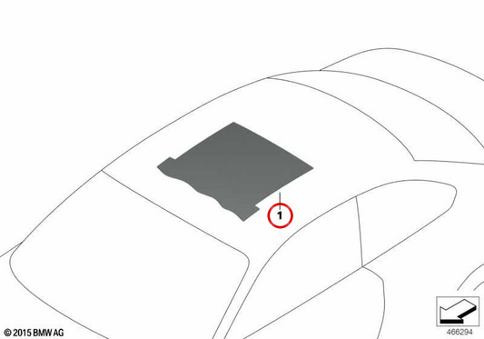 Toit avant d'isolation acoustique OEM 51487300038 pour BMW F21, F22, F87. BMW d'origine.