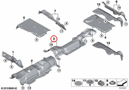 Isolamento termico serbatoio OEM 51487316345 per MINI F55, F55 LCI. MINI originale.