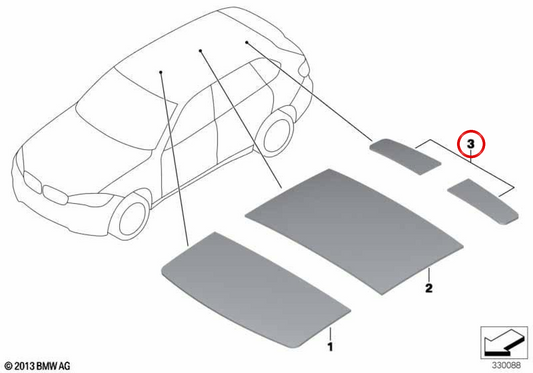 Akustische Isolierung Heckdach OEM 51487324930 für BMW F15, F85, F16, F86. Original BMW.