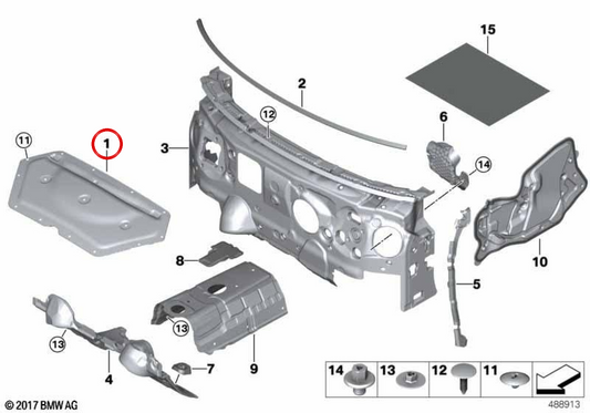 Capô dianteiro à prova de som OEM 51487356767 para MINI Clubman F54, F54 LCI. MINI originais.