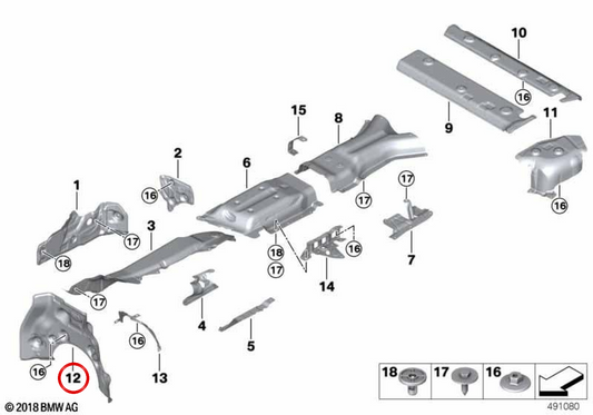 Isolation thermique OEM 51487424922 pour BMW G05, F95, G06, F96, G07. BMW d'origine.