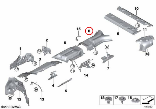 Isolateur thermique du dépôt OEM 51487424930 pour BMW G05, G06. BMW d'origine.