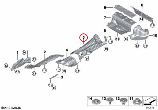 Wärmeisolierung für Hochspannungsbatterie OEM 51487428154 für BMW G20, G21. Original BMW.