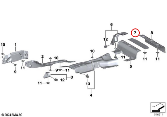 Isolation thermique Elor Soil OEM 51487441911 pour BMW G29. BMW d'origine.