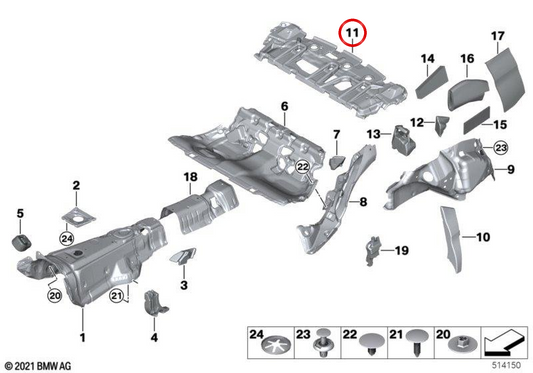 Überlegene Board -Isolierung OEM 51487445271 für BMW G20, G21, G28, G80. Original BMW.