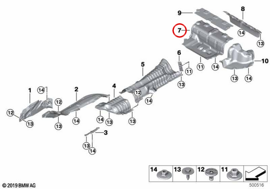 Wärmeisolierung für den vorderen ruhigen OEM 51487447214 für BMW G20, G21, G28, G23, G26. Original BMW.