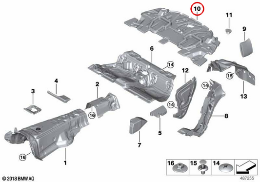 Isolamento acustico Samparo Board OEM 51487458788 per BMW F93, G16. BMW originale.