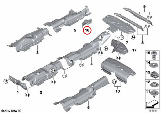 Isolation thermique pour le filtre à carbone actif 51487932658 pour BMW F48. BMW d'origine.