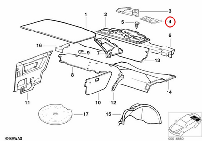 Isolamento acustico destro OEM 5148151138 per BMW E36. BMW originale.