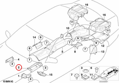 Linke Wärmeisolierung OEM 51488206357 für BMW E39, E38. Original BMW.