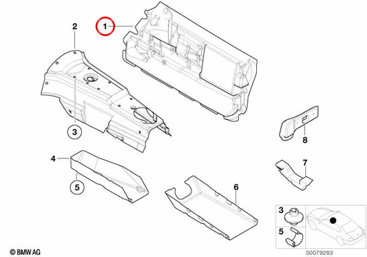 Aislamiento acústico puerta derecha OEM 51488232350 para BMW E52. Original BMW.