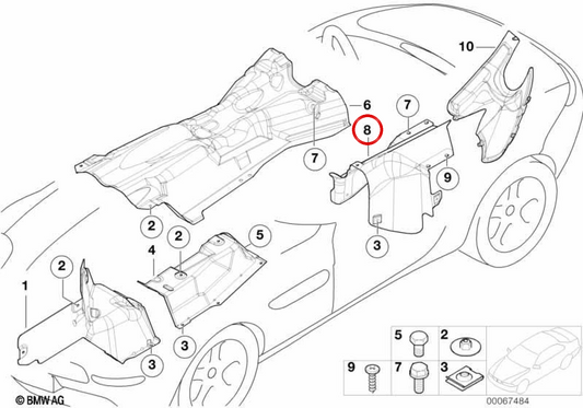 Isolamento termico termico posteriore destro 51488234102 per BMW E52. BMW originale.