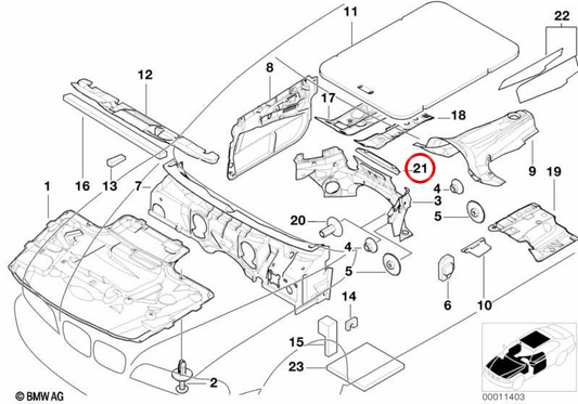 Isoliergeräusche Biparo OEM 51488236400 für BMW E39. Original BMW.